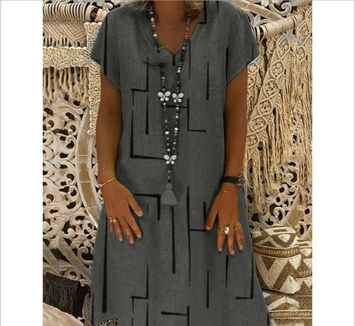 Casual summer dress for women with a modern graphic design and a flattering cut Lune London