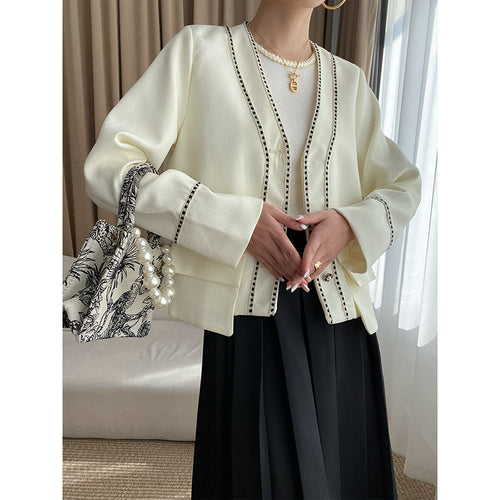 Ladies Elegant Cardigan with delicate contrast details Chic & Stil