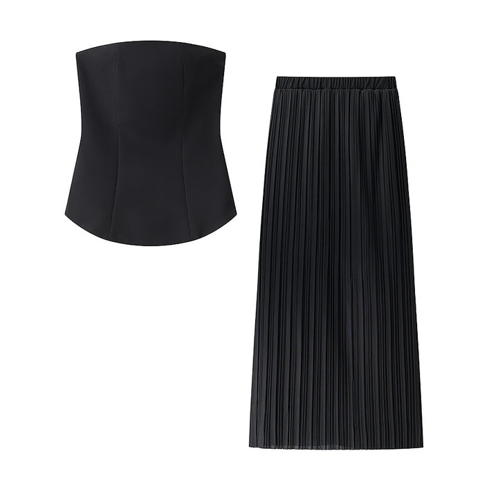 Lune London women's top and maxi skirt set with ruffled design