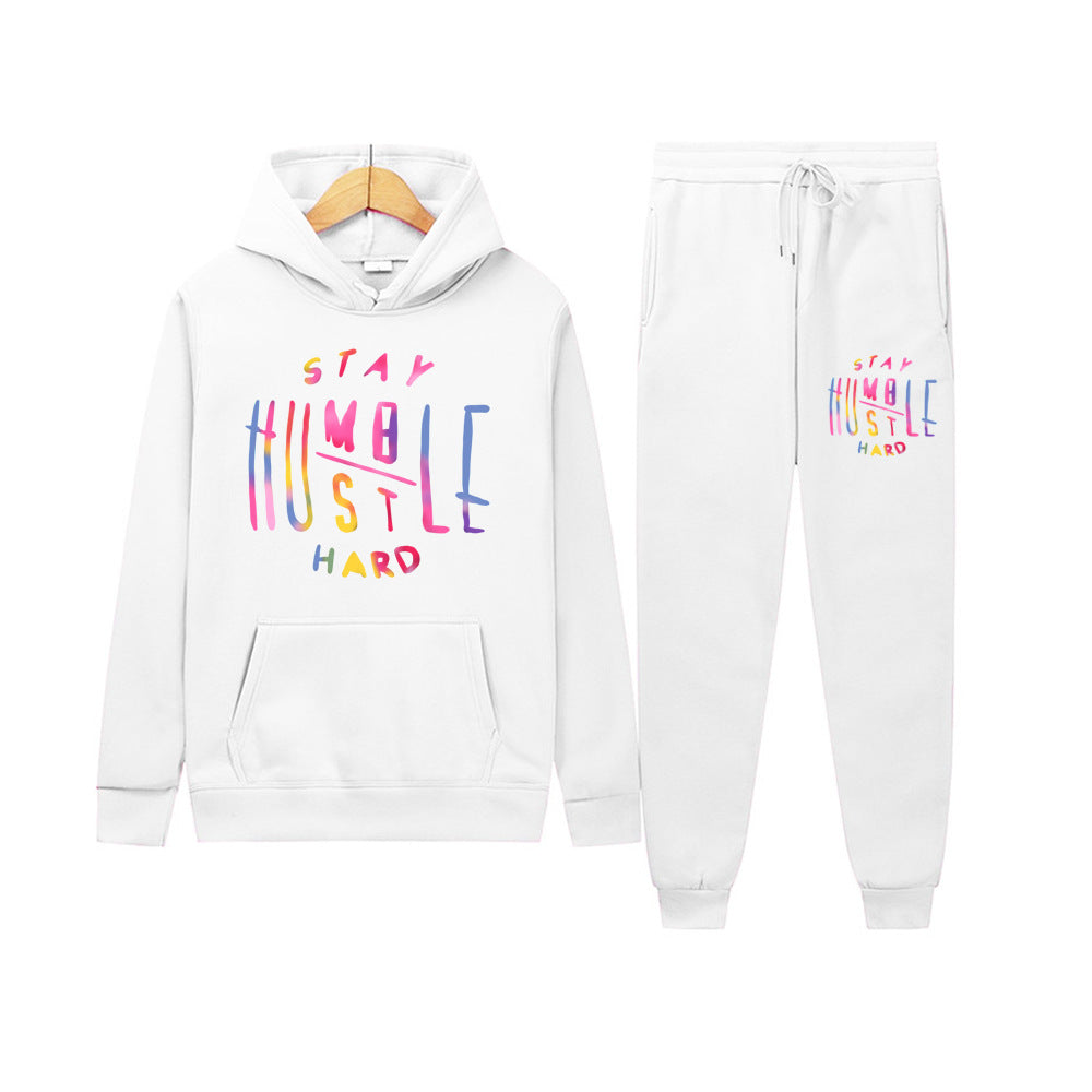 Women's sporty hoodie and jogger sweat outfit with motivational print Lune London