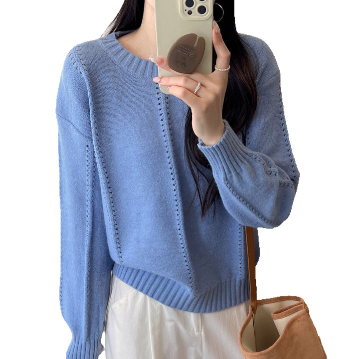 Pull en tricot épais pour femmes avec des détails structurels modernes et une coupe décontractée Chic & Stil