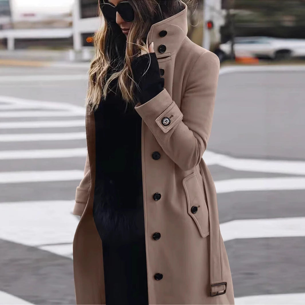 Elegant trench coat for women with high collar Lune London