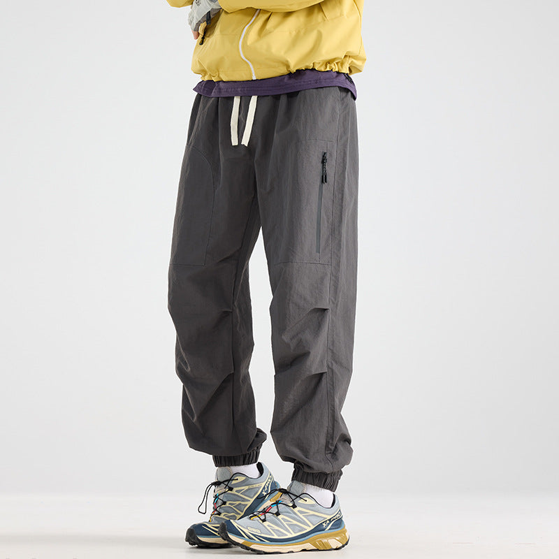 Men's Lightweight Tech Cargo Jog Pants made of Ripstop with Thigh Zipper and Elastic Hem Amarae
