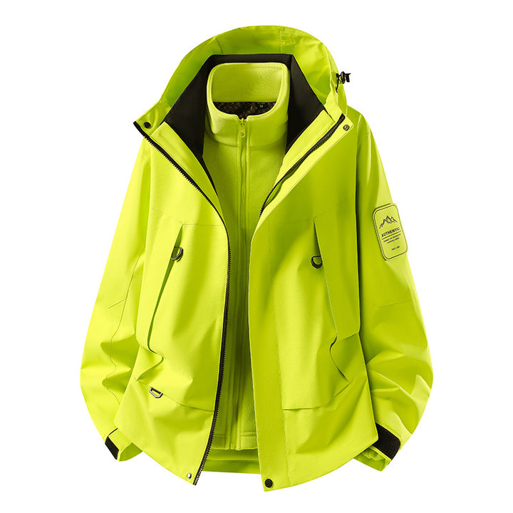 Unisex waterproof two-layer softshell rain jacket with removable fleece lining and hood Amarae