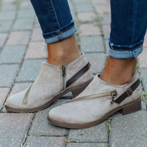 Elegant ankle boots for women with decorative zippers and a comfortable sole Amarae