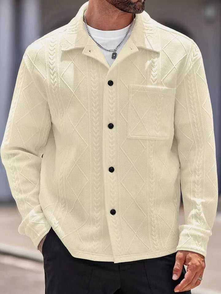 Men's knit shirt with modern design and textured fabric Lune London