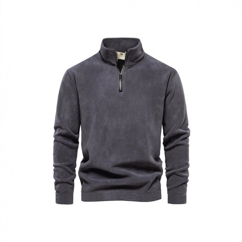 Men's fleece pullover with high collar Lune London