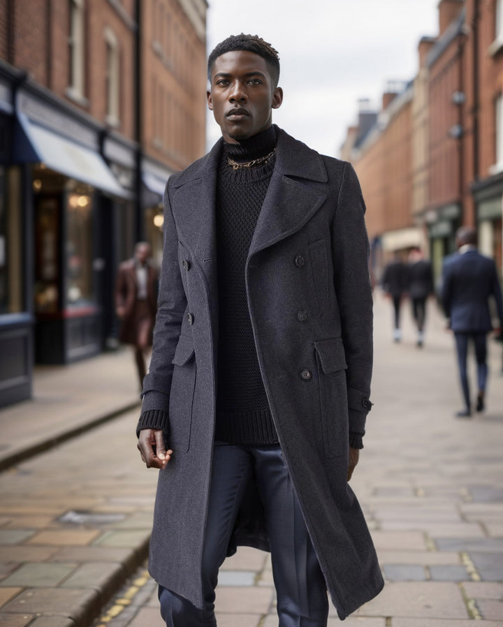 Elegant double fur coat for men Lune London