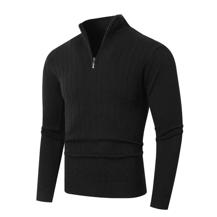 Knit sweater for men with half-zip and structured design Lune London