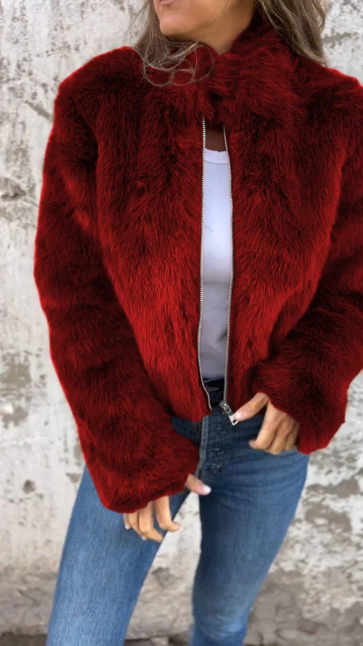 Cozy women's jacket with high collar Lune London