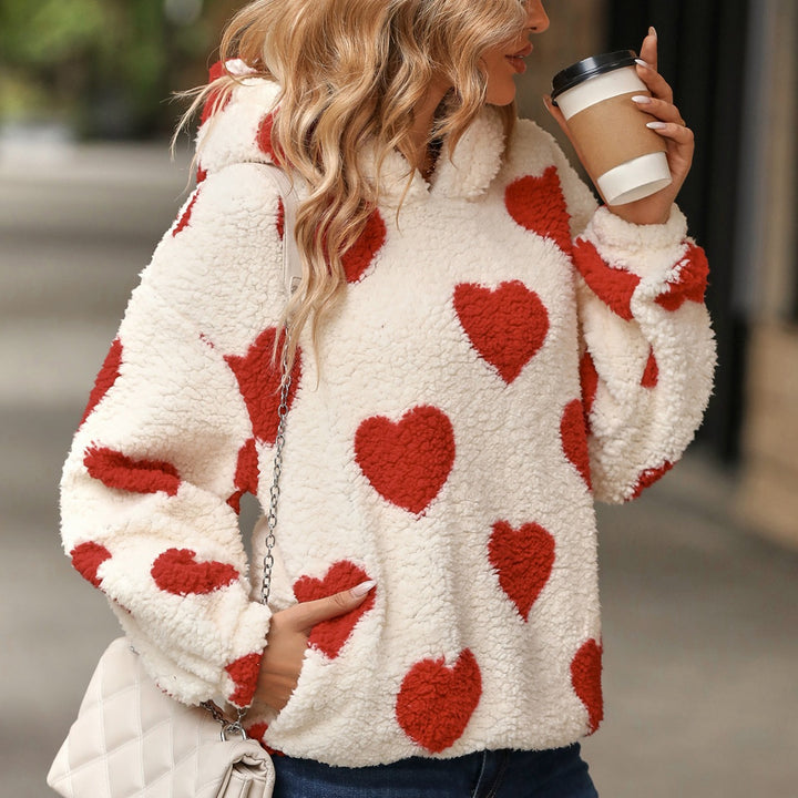 Women's plush sweater with heart pattern Lune London