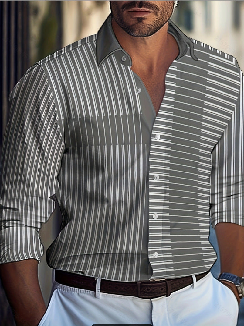 Shirt for men with modern brush pattern Lune London
