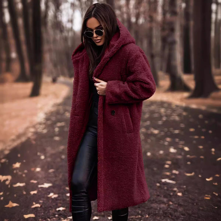Ladies Oversized Fleece Jacket with Hoodie Moon London