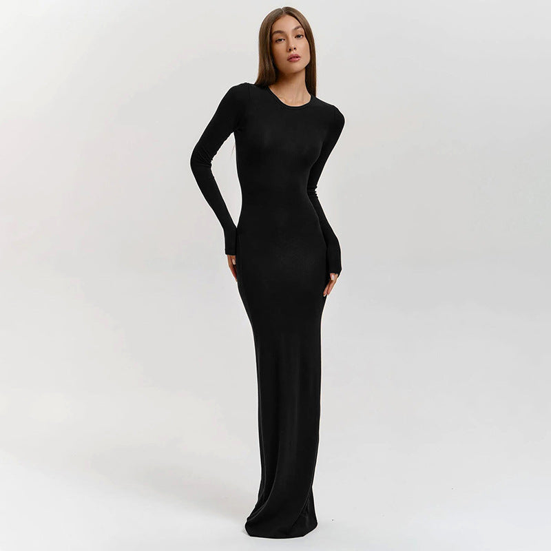 Women Elegant Maxi Dress with Long Sleeves featuring Sculpting Cut and Great Chic Comfort and Style