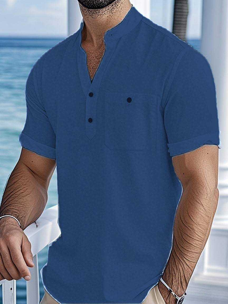 Casual short-sleeve shirt for men with button closure Amarae