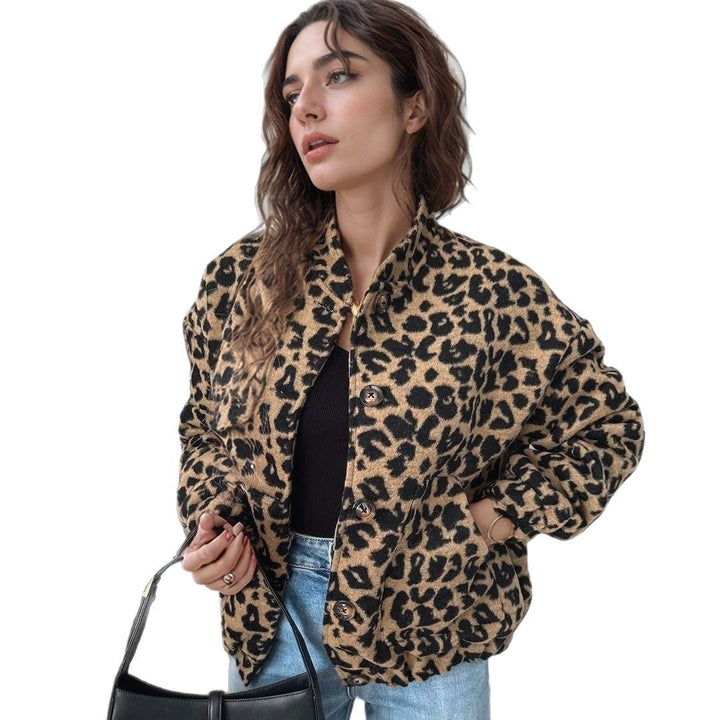 Ladies leopard print faux fur jacket Amarae