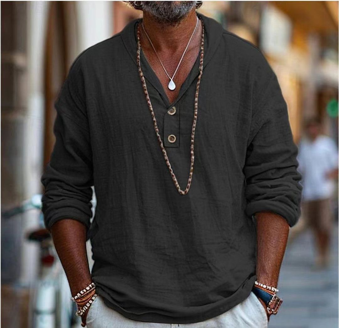 Casual long-sleeve shirt for men with buttoning and modern cut Lune London