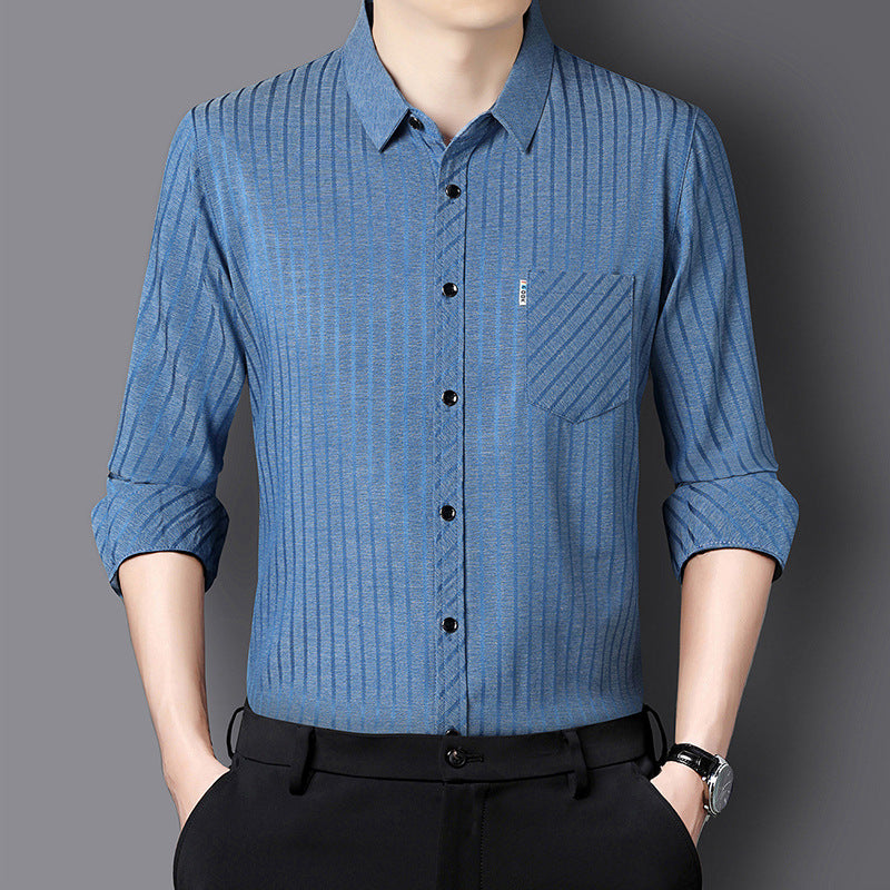 Casual long-sleeved shirt for men with modern striped pattern Lune London