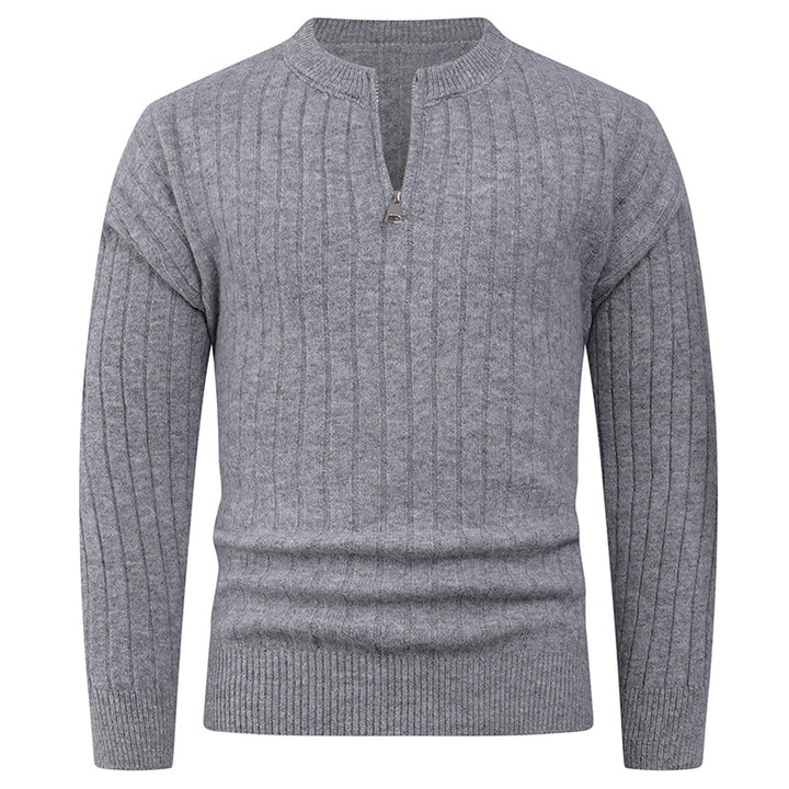 Knit sweater for men with high collar and modern zip Lune London