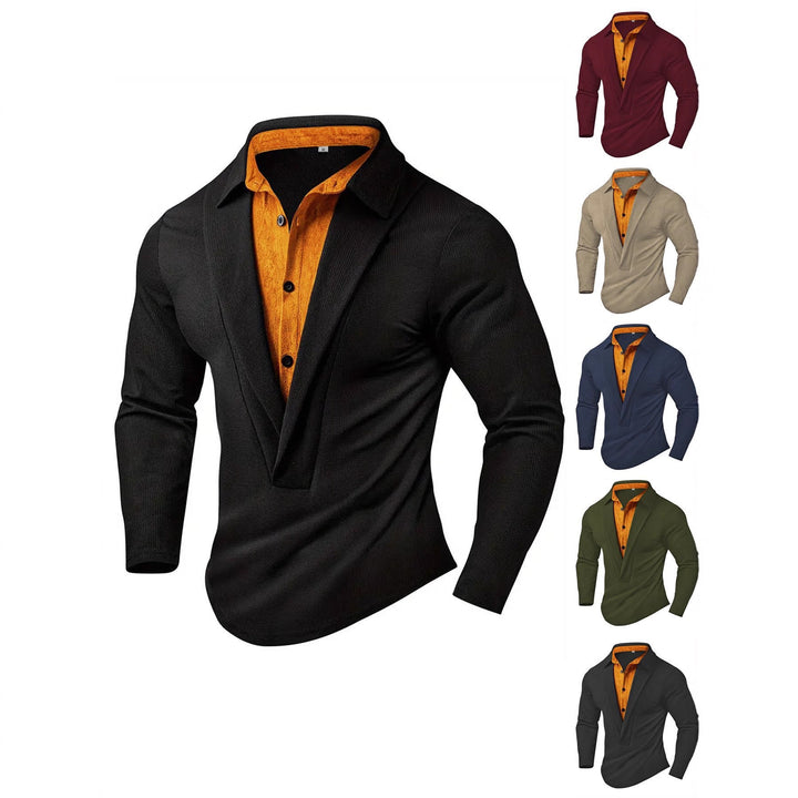 Elegant long sleeve shirt for men with modern collar and textured design Lune London