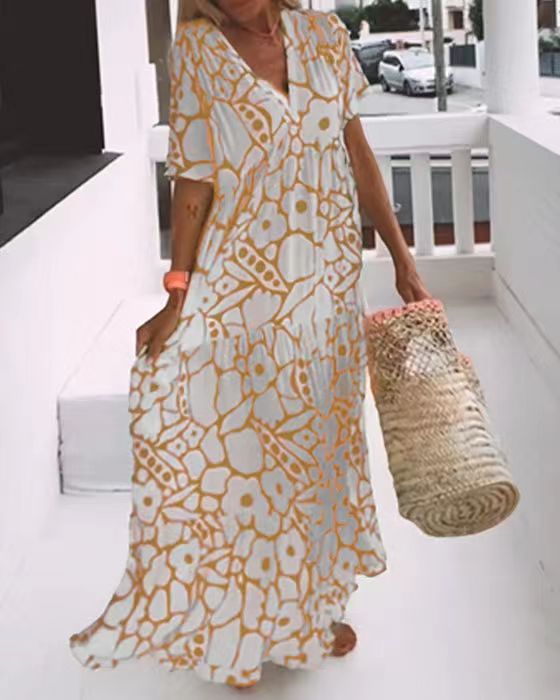 Ladies Floral Maxi Dress Fluid Lune London