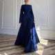 Women's Gala Maxi Dress Bell Sleeves Tiered Skirt