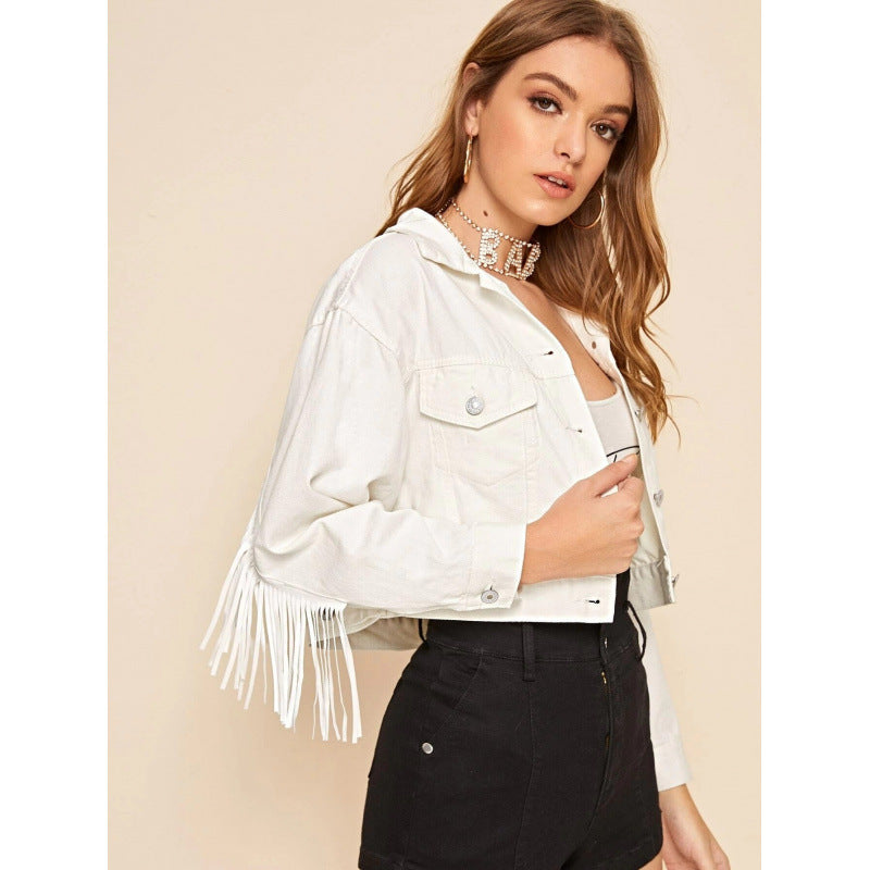 Ladies  
Short fringed jacket with trendy design and casual fit Lune London