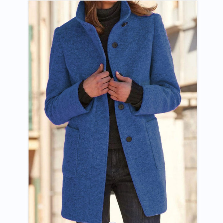Wool coat for women with an elegant button detail and practical pockets Lune London