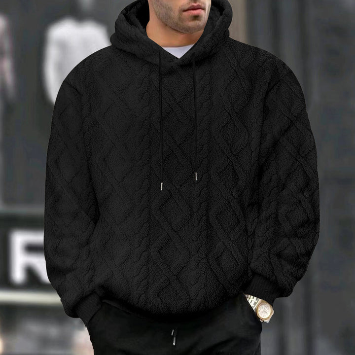 Men's cozy hooded sweater in waffle structure Amarae