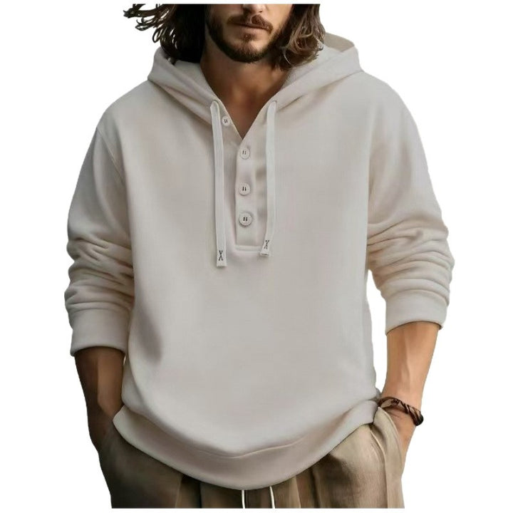 Men's hooded sweatshirt with button placket Chic & Stil