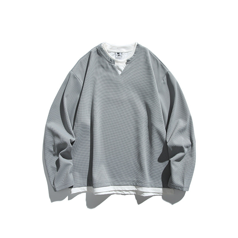 Unisex Oversize-Layering-Sweatshirt with V-insert and visible inner layer Amarae