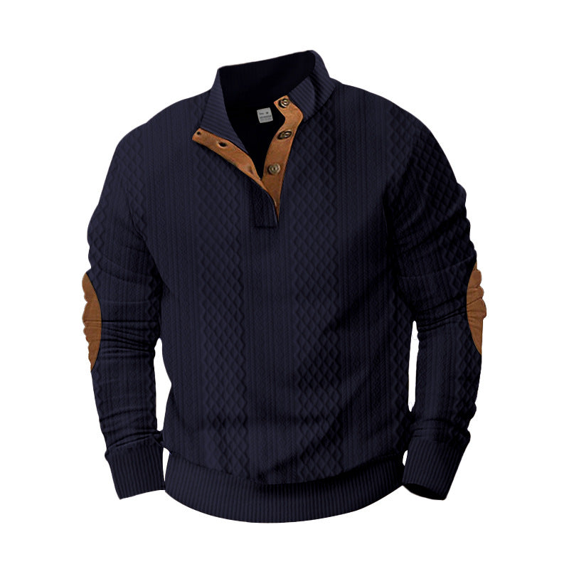 Trendy knitted sweater for men with a modern button design and a textured fabric Lune London
