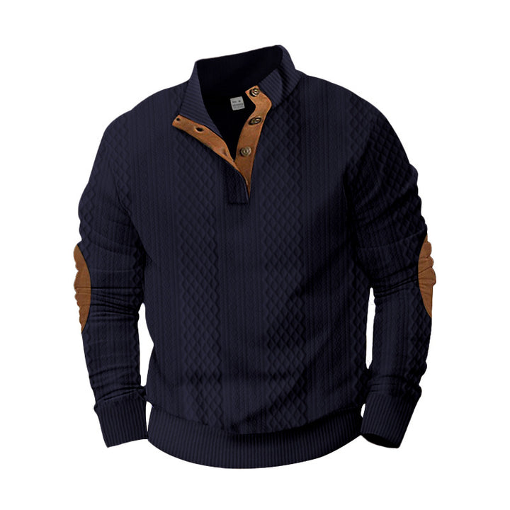Trendy knitted sweater for men with a modern button design and a textured fabric Lune London
