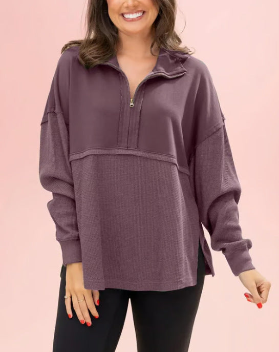 Pull femme décontracté avec fermeture éclair Lune London