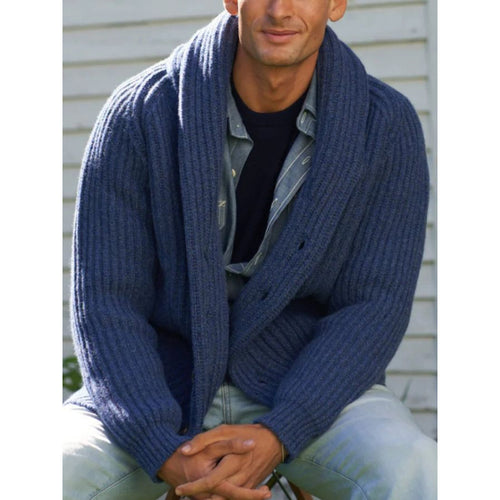 Knitted cardigan for men with draped lapel Amarae