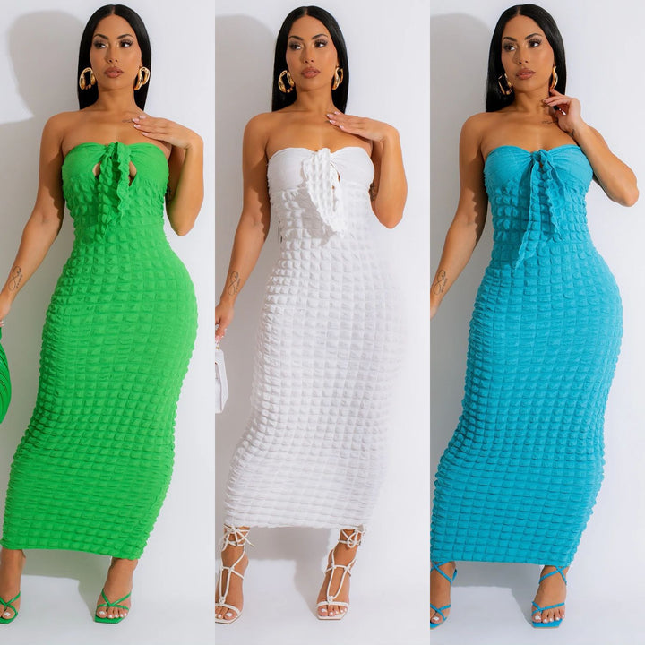 Lune London fitted strapless maxi dress