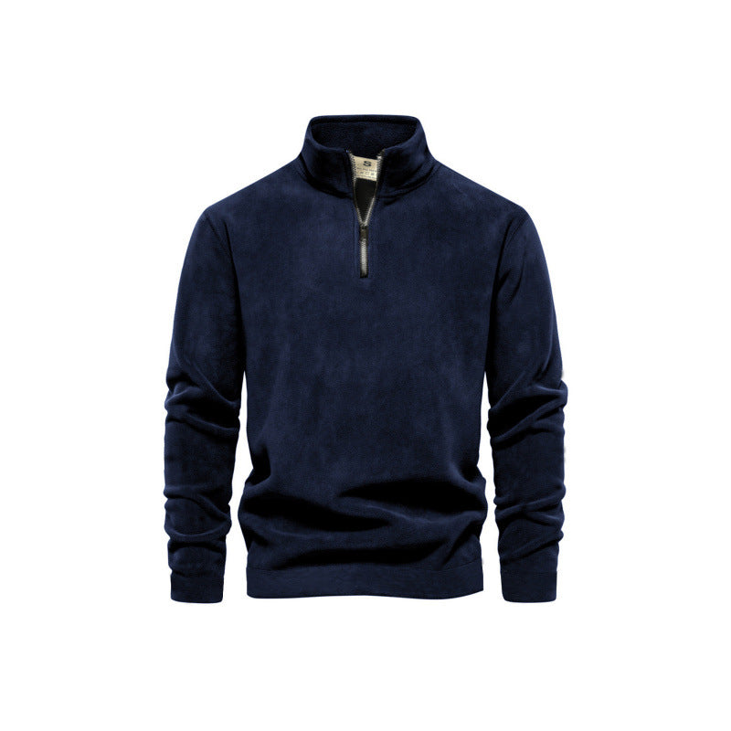 Men's fleece pullover with high collar Lune London