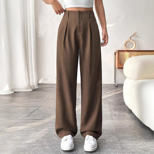 High-waisted wide trousers for women with pleats Amarae