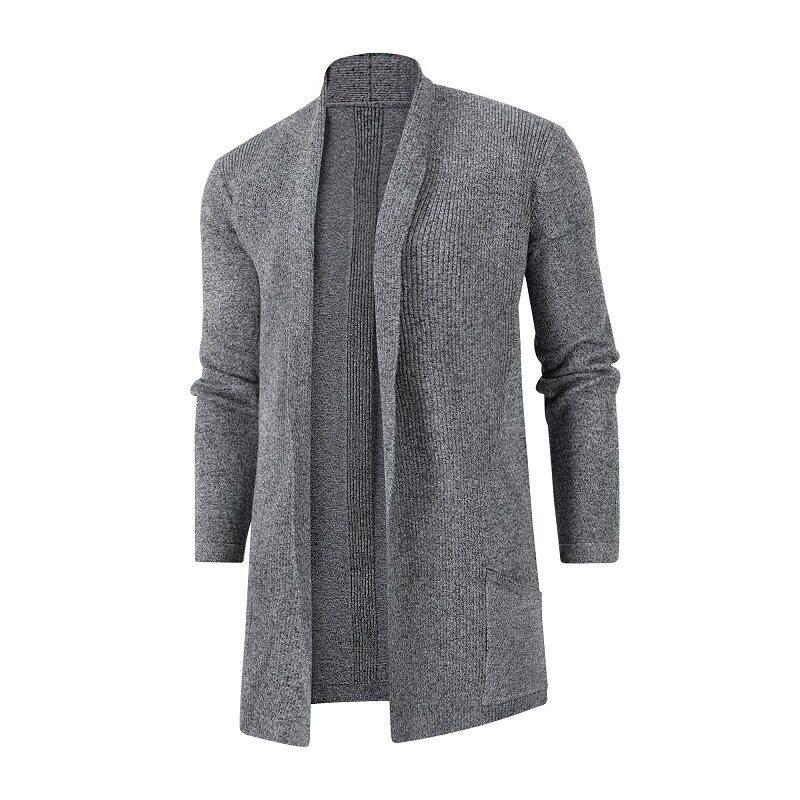 Men's knitted coat with open cut and practical pockets Lune London