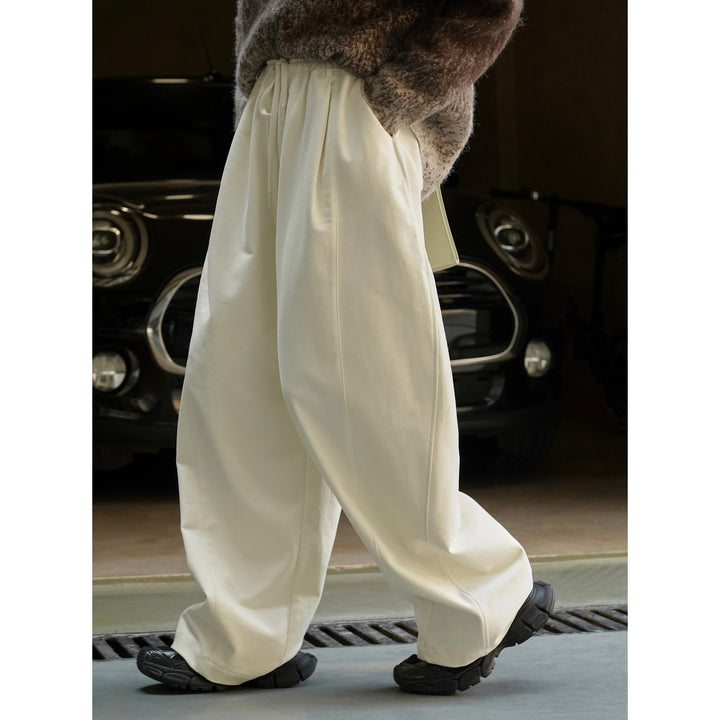 Women Extra Wide High-Waist Culotte Baggy Trousers with Drawstring and Soft Drape Amarae