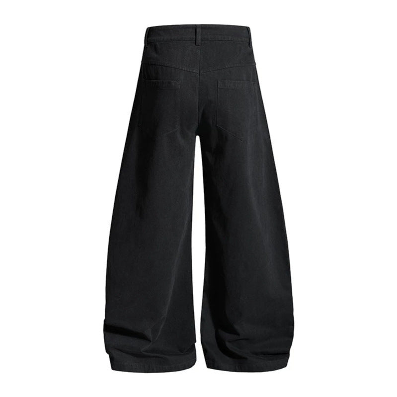 Women Wide Culotte Cargo Pants with High Waist and Metal Rivets, Low Crotch and Patch Pockets Amarae