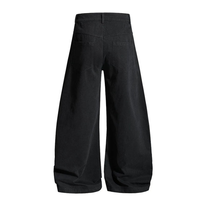 Women Wide Culotte Cargo Pants with High Waist and Metal Rivets, Low Crotch and Patch Pockets Amarae