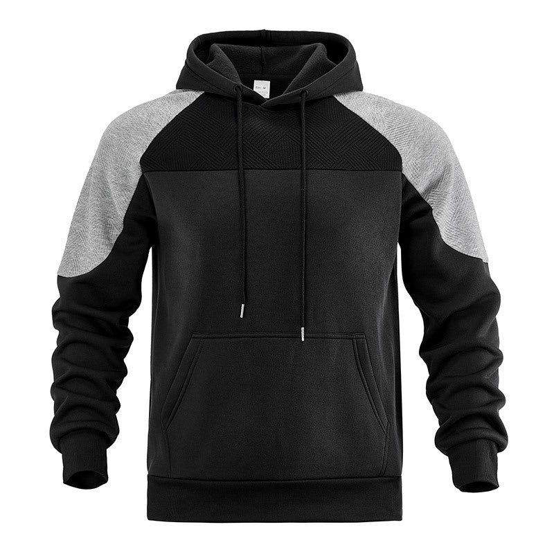 Sporty hoodie sweatshirt for men with structured sleeves and kangaroo pocket Lune London