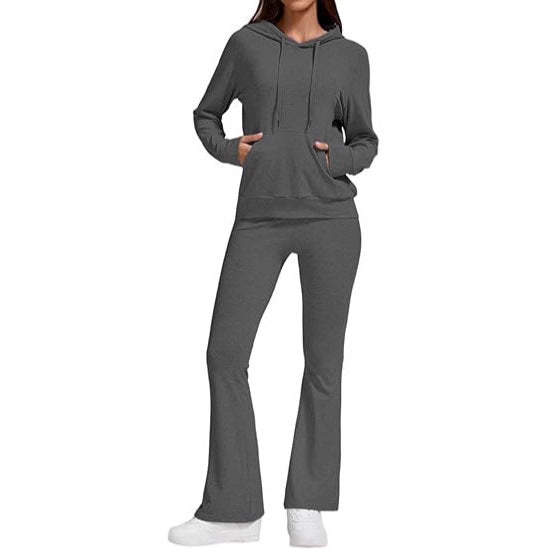 Lady hooded sports set with flared pants Lune London