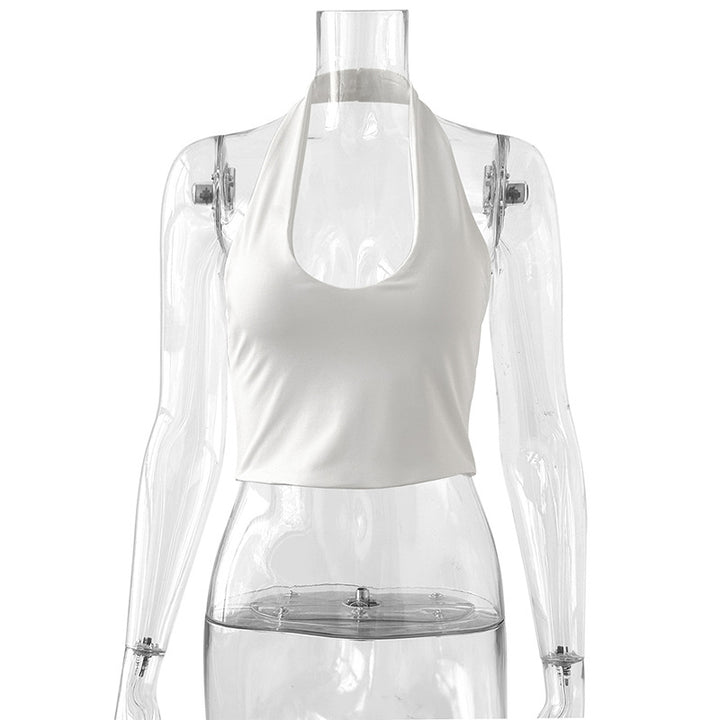 Women's one-sided cross-cut halter top Lune London