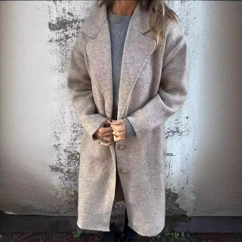 Oversized wool coat for women with button details Lune London