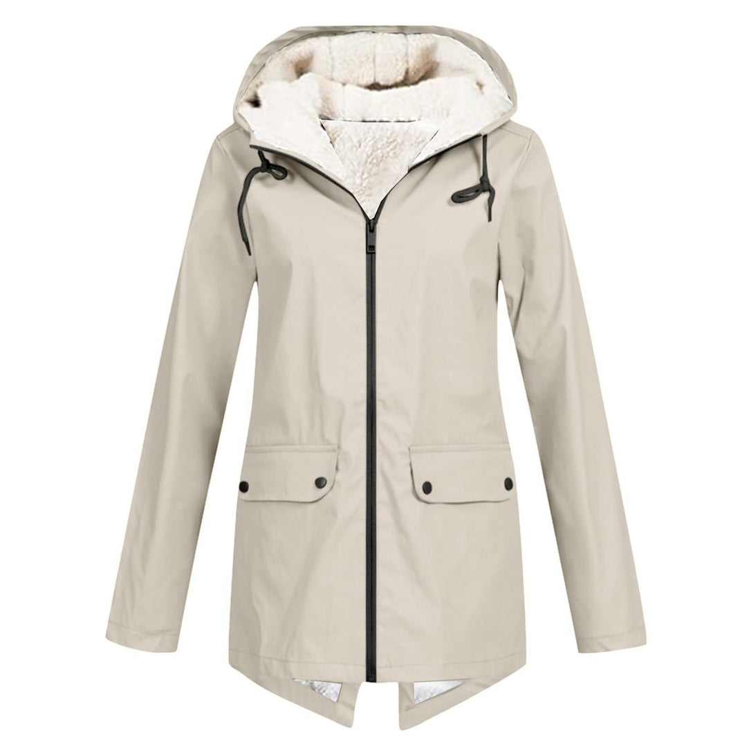 Women's transitional jacket water-repellent with warm fleece lining and adjustable hood Lune London