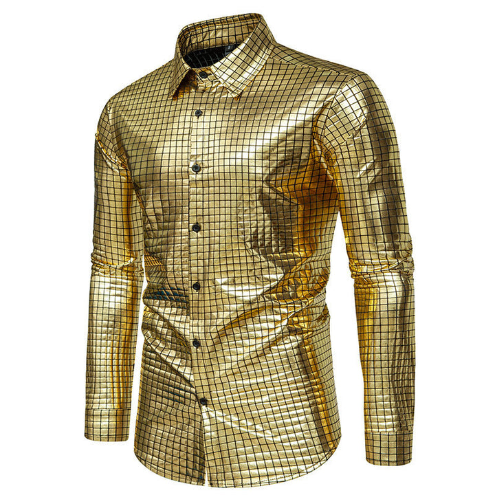 Shiny shirt for men with exclusive check pattern Lune London