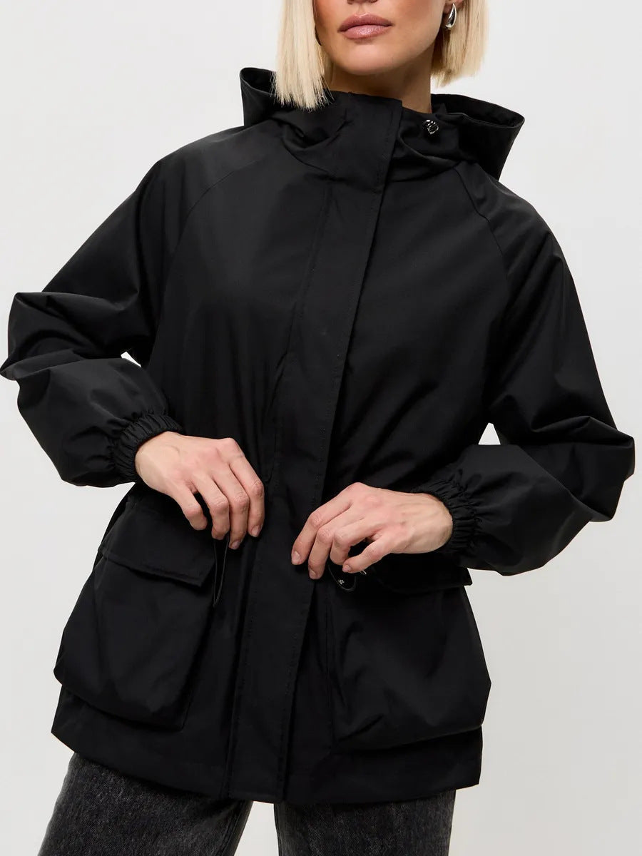 Women's casual waterproof jacket with adjustable waistband Lune London