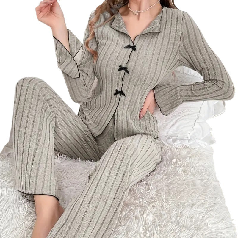 Ladies Luxurious Pajama Set with Fine Amarae Stripes